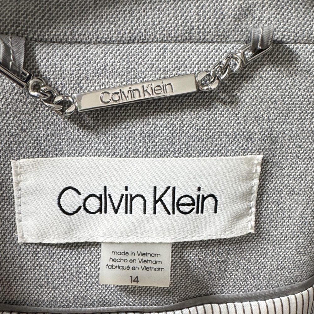 Calvin Klein Women's Light Gray Suit Jacket 14 - Picture 4 of 7